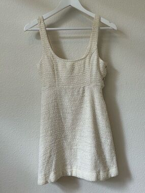 Zara Cream Bouclé Sleeveless Mini Dress